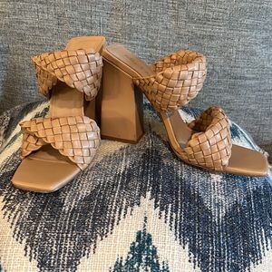 Altar’d State Tan Braided Heels 9